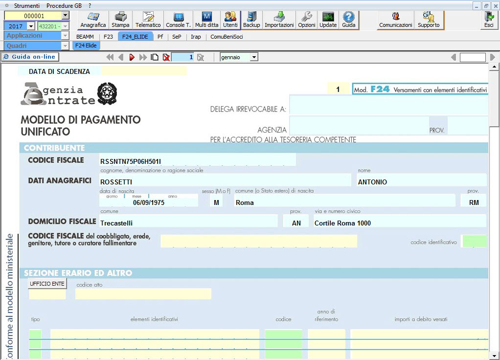 modello f24 elementi identificativi da scaricare